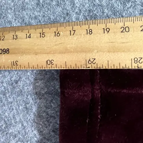 Gloria Vanderbilt Velour Lounge Pants Burgundy Drawstring Waist Wide Leg Size M