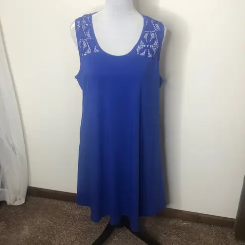Simply Noelle NWT blue lace shift pocketed midi dress size large