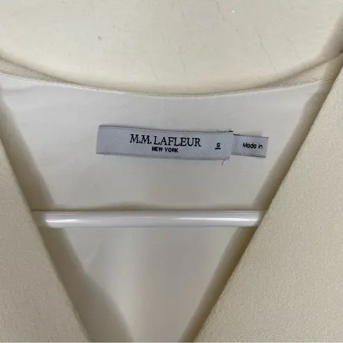 MM.LaFleur Antonia Draped Front Short Sleeve Top Eco Soft Weave Ivory Sz Small