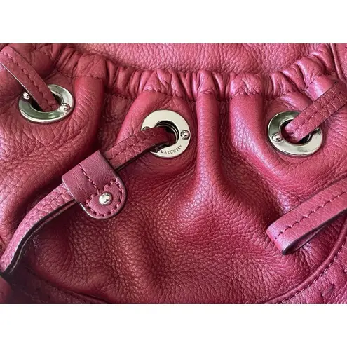 B Makowsky Red Leather Shoulder Bag Tote Hobo Purse Large Satchel Excellent