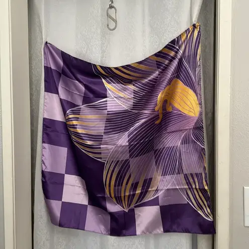 TATCHI SILKY SQUARE SCARF Purple