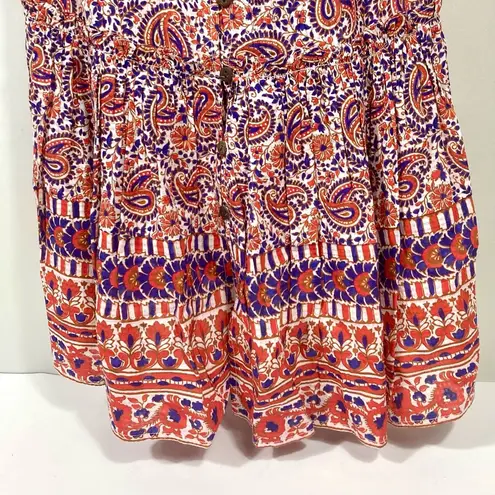 Veronica Beard Paisley Midi Abilene Summer Dress Flowy Watermelon Blue S NWT