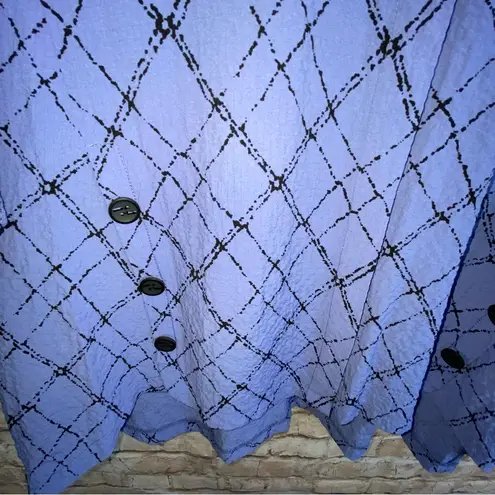 Habitat Laglenlook Blue Button Front Top Size Large