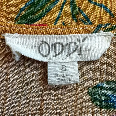 Oddi Boho Mixed Floral Button Down Handkerchief Midi Dress, Sz Small