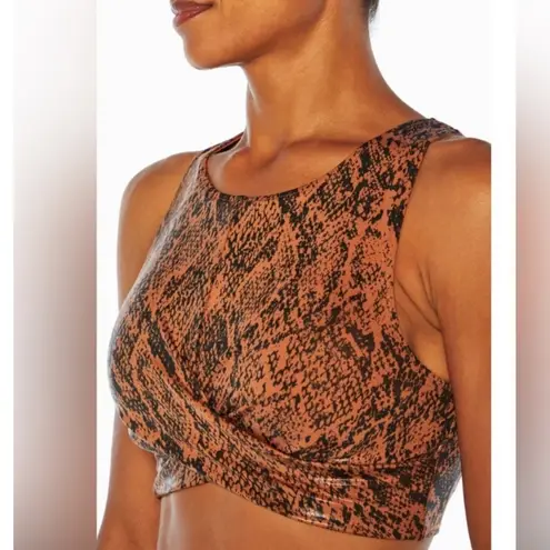 Zobha Sports Bra & Shine copper Snake Print High Waist legging size medium