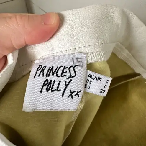 Princess Polly  Women’s 0 White Faux Leather Pants