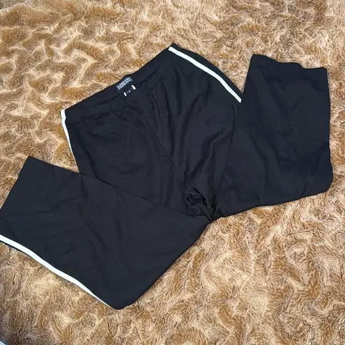 Lands’ End Black Pants with White Stripe Size M Size M