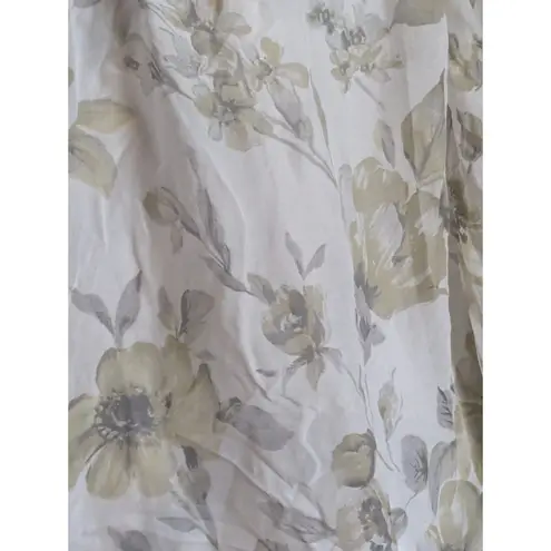 Rosemarine Made In Italy 100% Silk Floral Balloon Hem Blouse Top L Size L