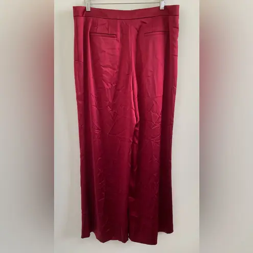 Lafayette 148 New York Scarlet Red Satin Wide