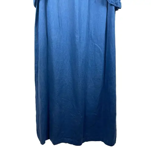 J Jill Purejill Linen Blue Lagonlook Minimalist Maxi Sleeveless Dress XL Tall