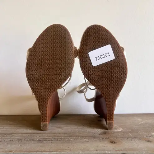 Michael Michael Kors Women’s T Ankle Strap Wedge Shoe Size 6.5 / 7 #836A