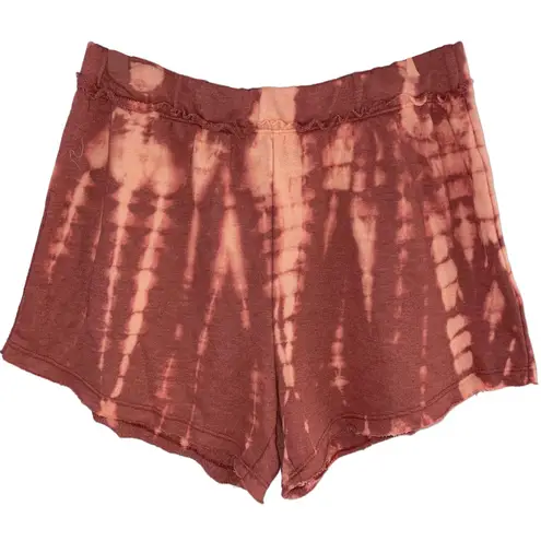Maronie New Tie Dye Lounge Shorts Pull On French Terry Knit Rust