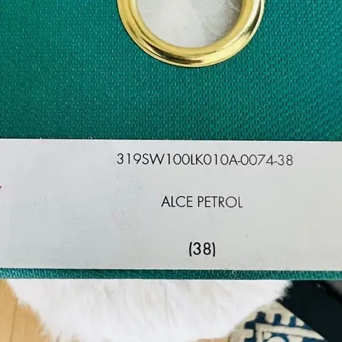 BUSCEMI Mid Sneaker, Women’s Italian Leather Hightop , Size 38 (Euro) Petrol NWT Green