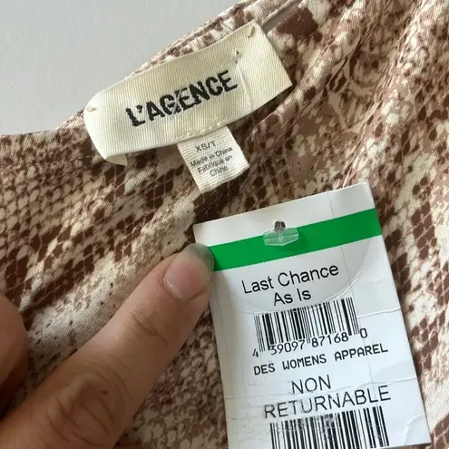 L'Agence New Fontana Cut-Out Maxi Dress in Neutral Multi Cobra Women’s Size 2