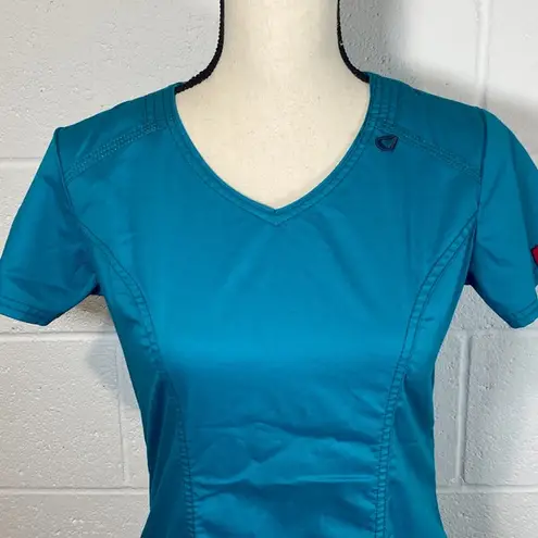 Dickies Teal Short Sleeve V-Neck Scrubs Top