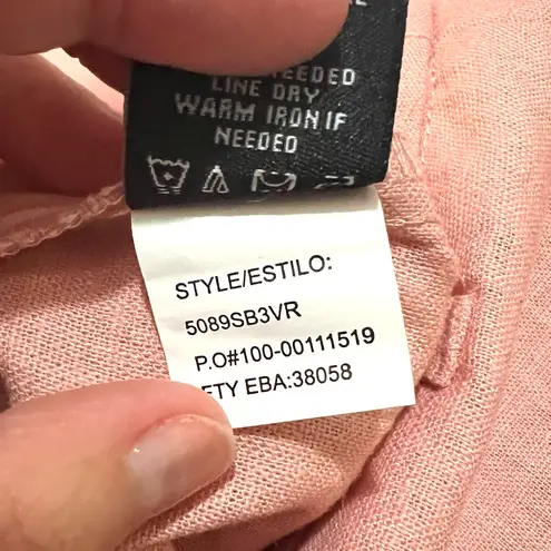 Violets & Roses (4/27) Pleated Casual Linen Blend Shorts Stitch Fix Wide Leg Pink Size 24