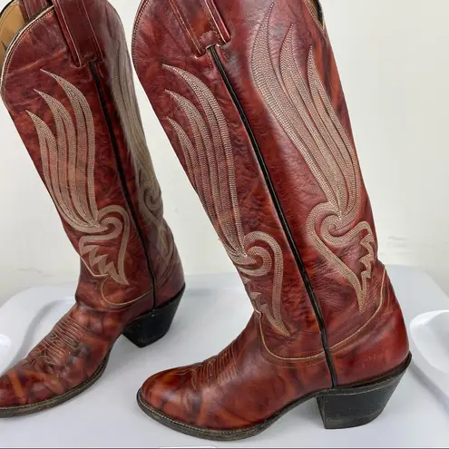 Tony Lama Gold Label Womens Western Cowgirl Boots Red Leather Sz 5 B