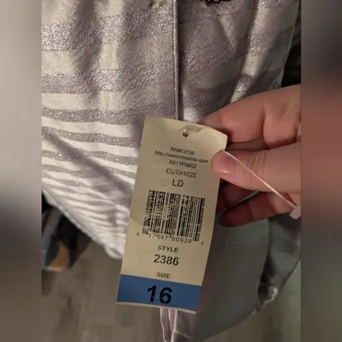 Moshita Couture Lavender And Silver Metallic Skirt Suit Size 16 Purple