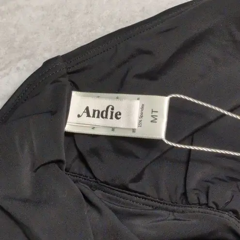 ANDIE NWT Lanikai Black V-Neck Spaghetti Straps One Piece Swimsuit Medium Tall