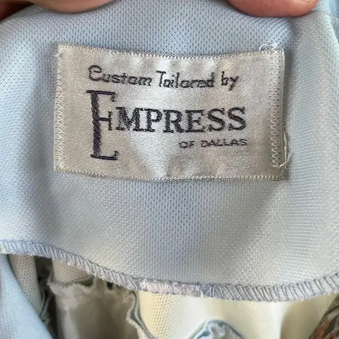 Empress Of Dallas Women's Vintage 70's Era Blue Floral Hostess Dress Size M Size M