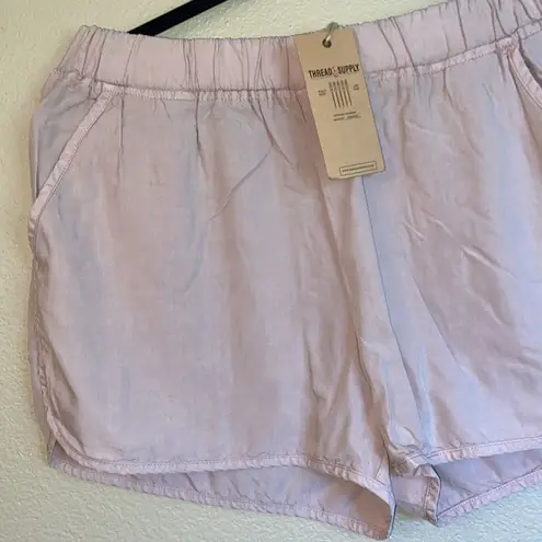 Thread and Supply NEW!  Size LARGE Blush Pink Nude Elastic Waist Shorts Tencel