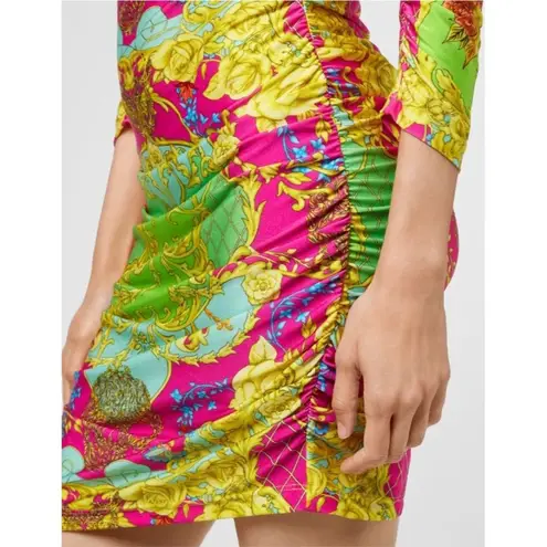 Philipp Plein Short Dress Baroque Size M SKULL Bodycon Designer Retails $1450 Yellow Size M