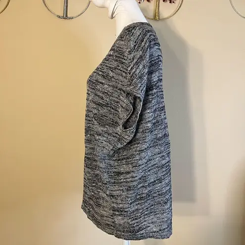 Pure Jill Black Gray Linen Blend Lightweight Sleeveless Pullover Knit XS Gray