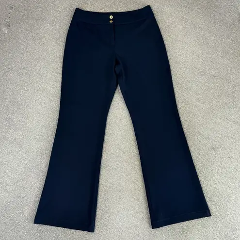 St. John Collection High Rise Straight Leg Dress Pant Trousers Navy Blue Size 6