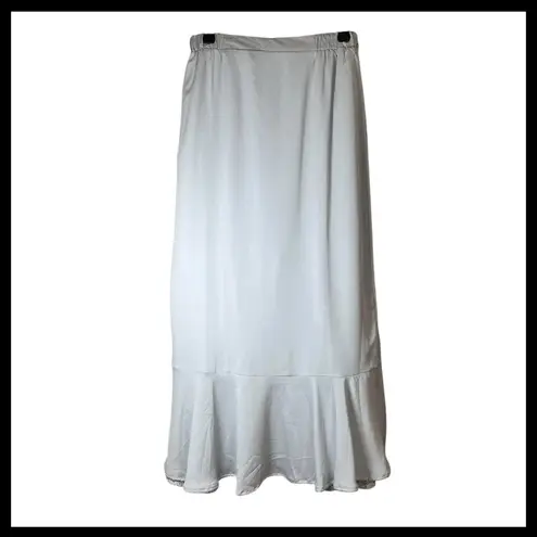 Badgley Mischka NEW Y2K Maxi Skirt Gray Reversible Wrap Sz S Flowy Leopard Print