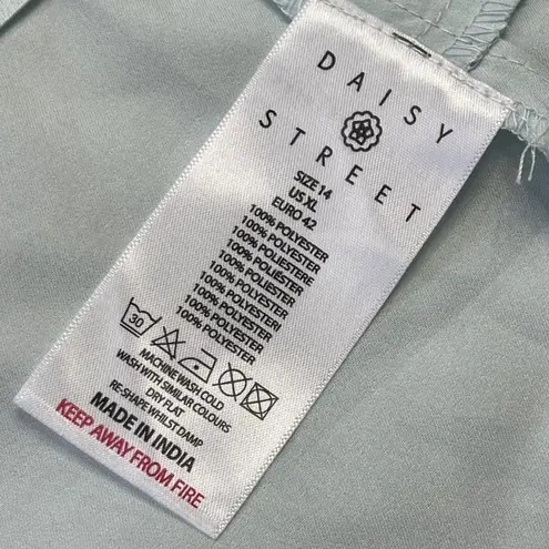 Daisy Street Urban Outfitters Satin Tie Front Cami Crop Top Women's Size XL Blue