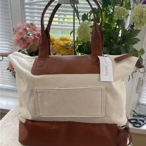 NWOT Graf Lantz carry on weekender bag canvas and vegan leather TOTE