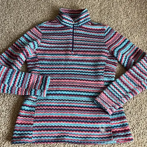 Spyder • zig zag quarter zip fleece pullover sweater