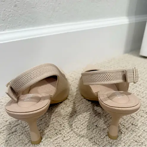 NEW VIVAIA Addison Pointed Toe Slingback Sandal Heels Almond size 40 Sustainable