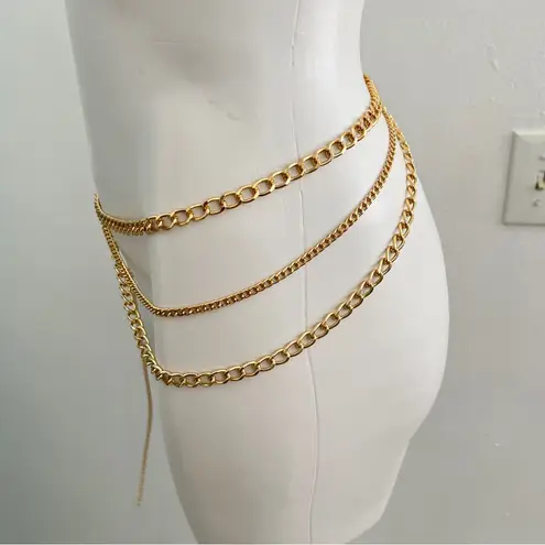 Chic layered Gold Chain Belt Women dress sweater dress