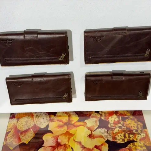 Lot Of 4 Real Handmade Animal Print Fur Leather Loop Closure Wallet/Hand Clutch