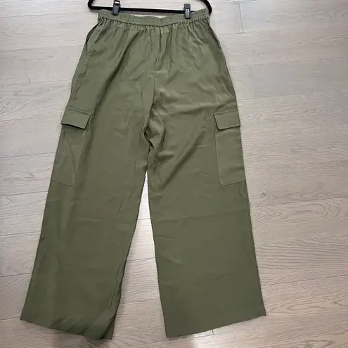 WAYF NWT Large Wide Leg High Rise Y2K Olive Green Cargo Pants