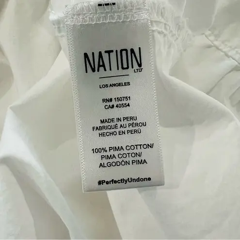 Nation Ltd Camille Easy Sundress White Small Midi Tiered Ruffles