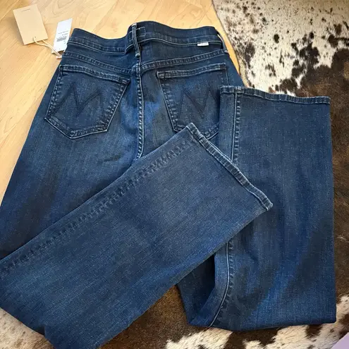 MOTHER Lil Kick It High Waist Straight Leg Jeans In I put A Spell On You Size 29 Blue