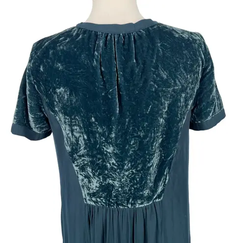 Maeve Anthropologie Ingrid Swing Tunic Velvet Dress Teal Size Medium