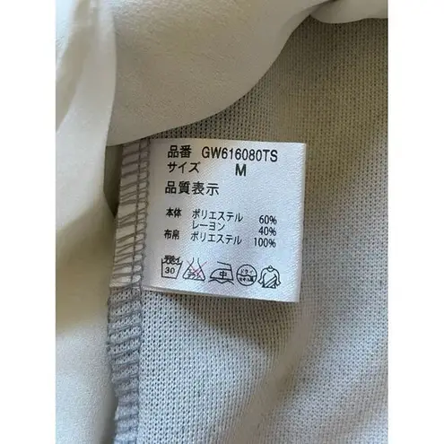 Global Work Gray Layered Long Sleeve Top with White Underlay Medium Size