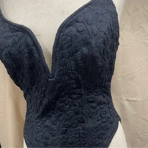 Citrus Black One Piece Deep V