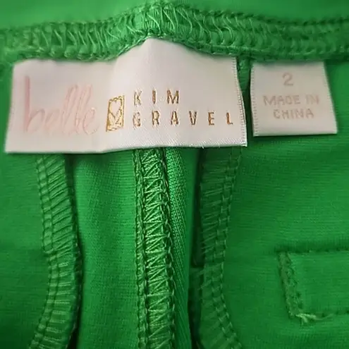 Belle by Kim Gravel Women’s Ponte Bermuda Shorts – Lush Green Size 2 NWOT