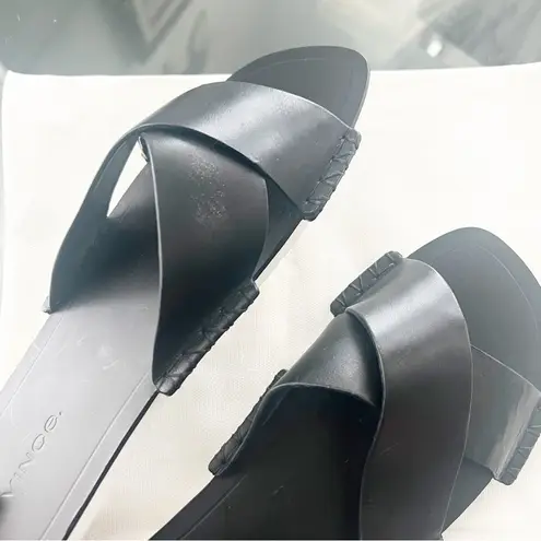 Vince NEW  Nico Cross-Over Leather Slides Black, Size US8 | EU38 New w/Dust Bag