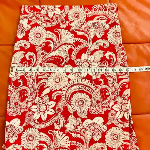 Red & white paisley skirt.