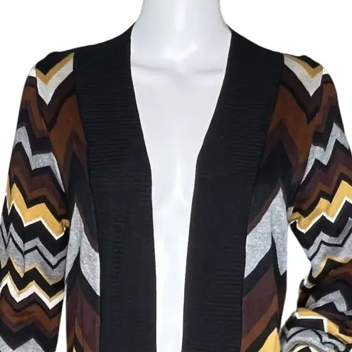 Missoni Sweater Womens Small Black Brown Chevron Longline Cardigan Target Casual