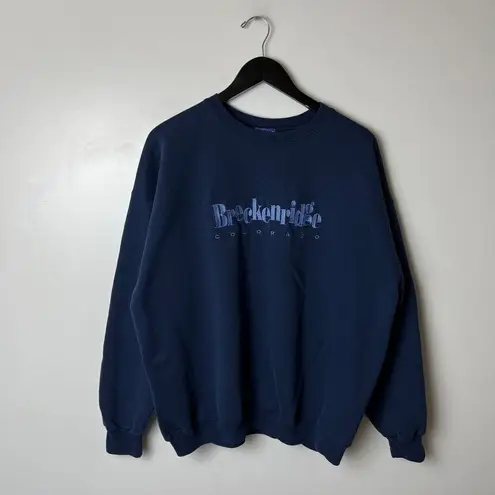 Champion Breckenridge Colorado Crewneck Sweatshirt Vintage Y2K Large L Blue