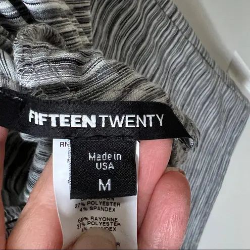 Fifteen Twenty  Charcoal and White Twist Blouse + Matching Skirt Set - Image 3