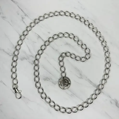 George Washington Coin Charm Silver Tone Metal Chain Link Belt One Size (OS) ✨