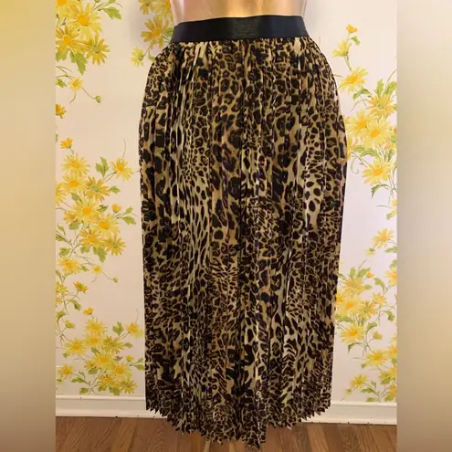 Essue animal print elastic waist midi skirt size Large