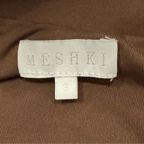 Meshki Rebecca Zip Up Crop Top Long Sleeve Brown Small Athleisure Streetwear